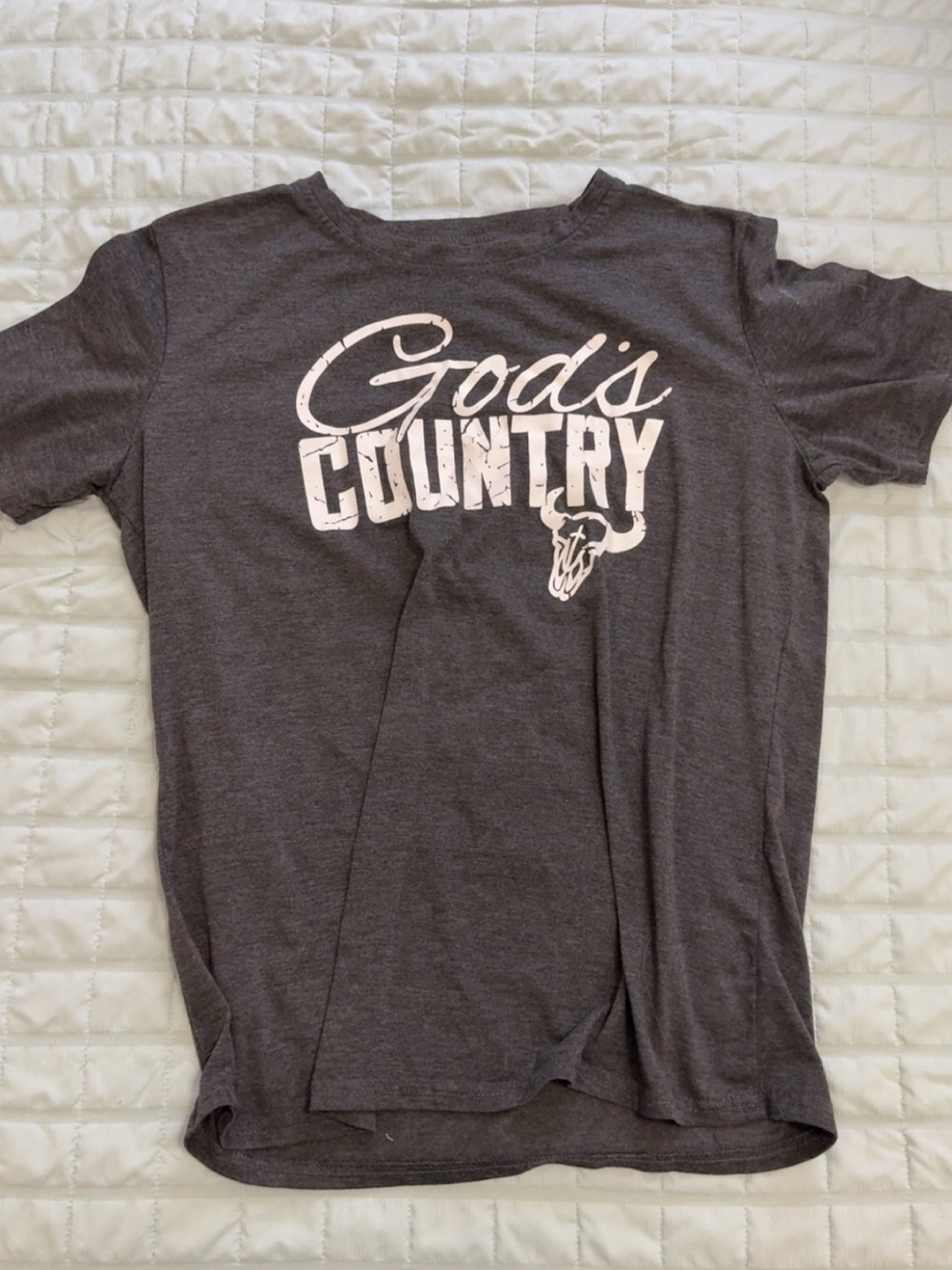 God's Country Graphic Tee - Charcoal with White Print